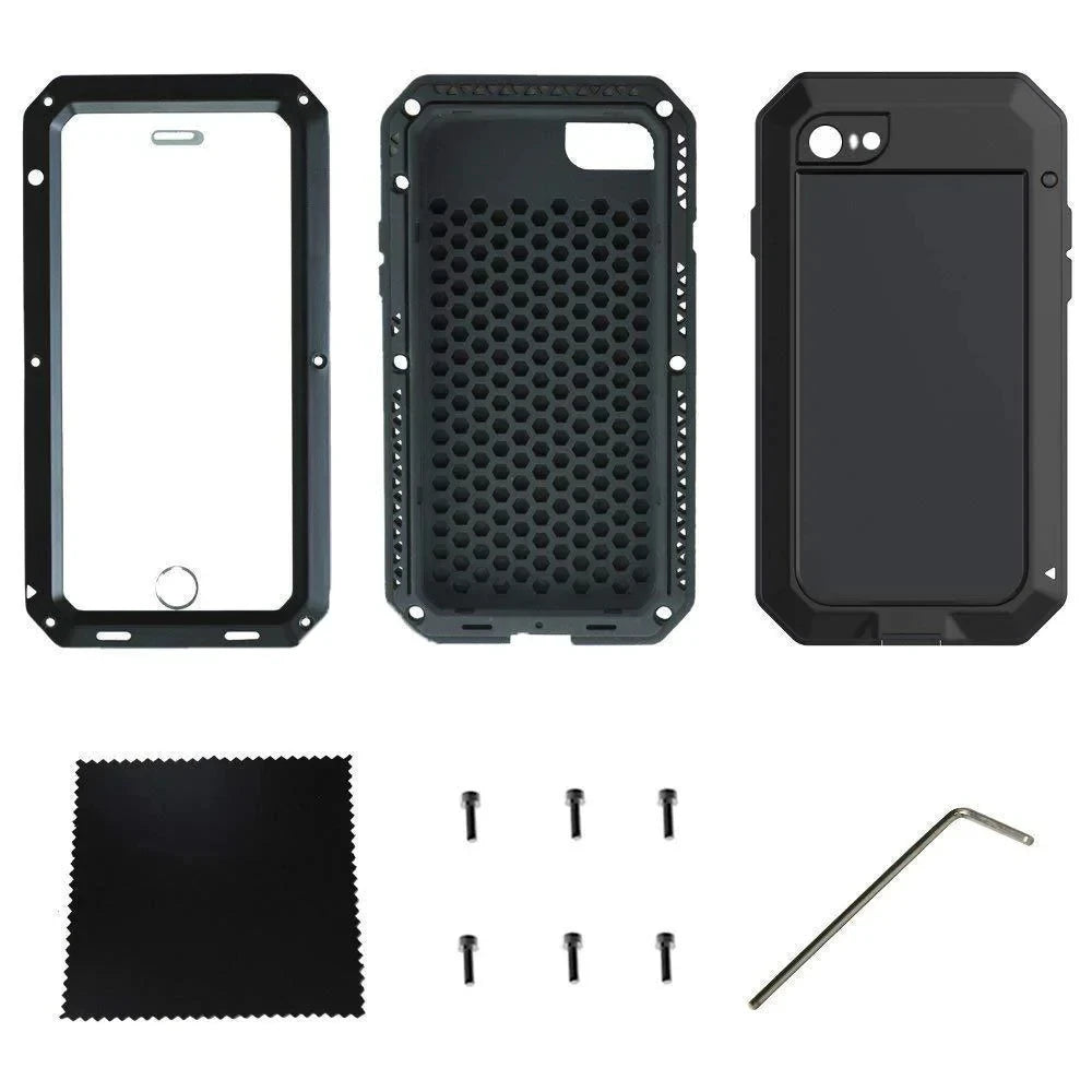 Armor Metal Aluminum Shockproof Phone Case for iPhone 15 14 Pro 12 11 Pro Max X XS XR 6 8 Plus Outdoor Military Cover - Caseverse