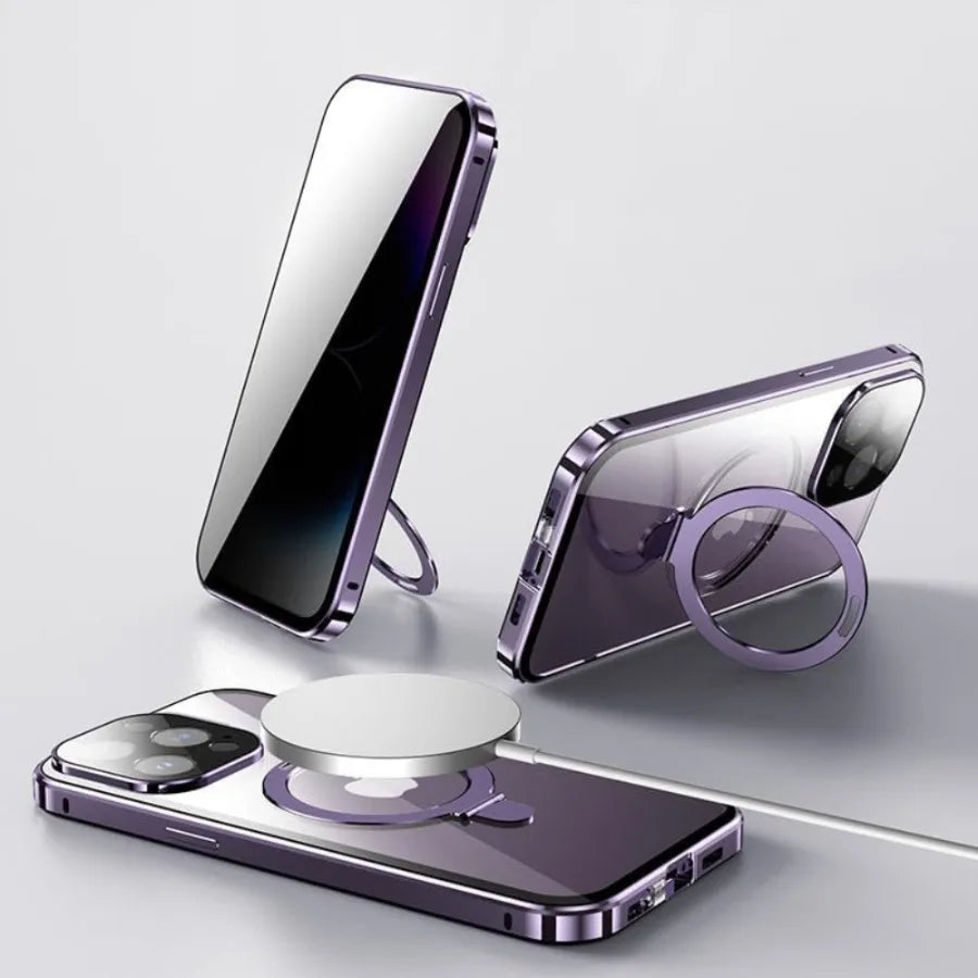 IPhone Anti-Peeping Privacy Screen Metal Bumper Magnetic Case
