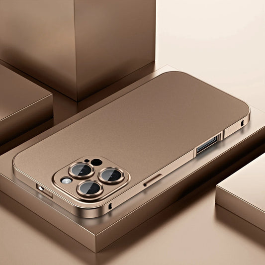 Luxury Aluminum Metal Frame Phone Case For iPhone 16 15 14 13 12 Pro Max Plus Camera Lens Glass Protect Shockproof PC Back Cover