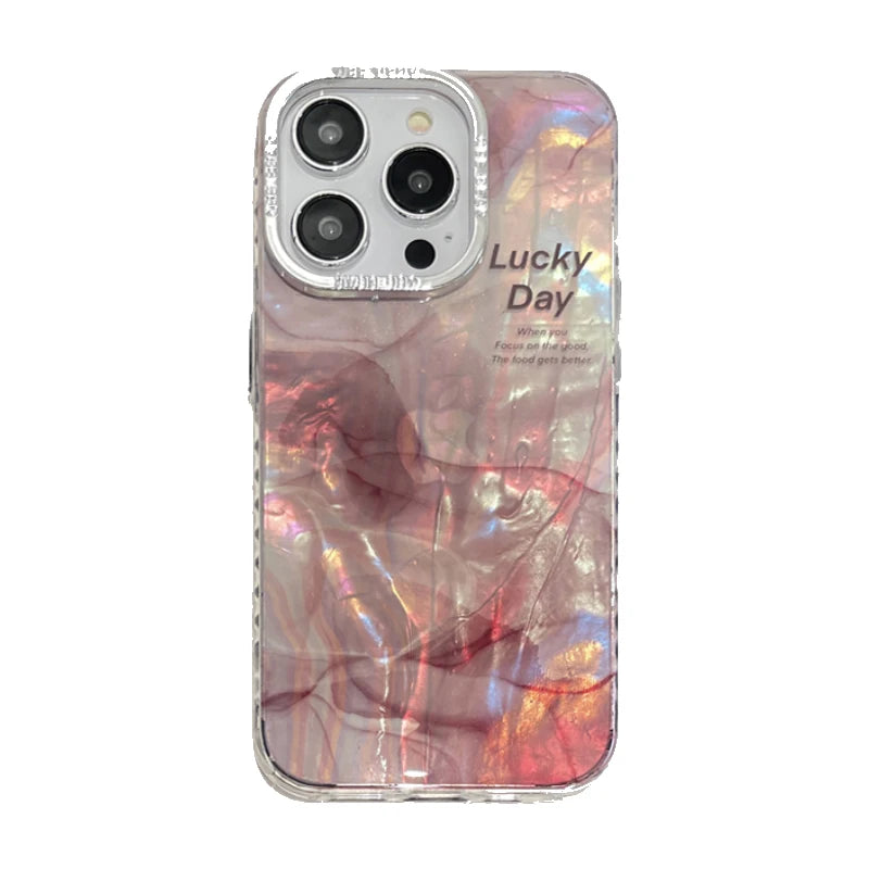 Fashion Glitter Laser Shiny Floral Marble Pattern Shell Case For iPhone 15 Pro Max 16 14 13 11 12 Shockproof Phone Cover Bumper - Caseverse