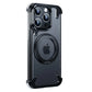 For iPhone 15 Pro Max Case Aluminum Alloy Metal Magnetic Magsafe 360° Rotate Stand Rimless car Phone holder matte leather Cover