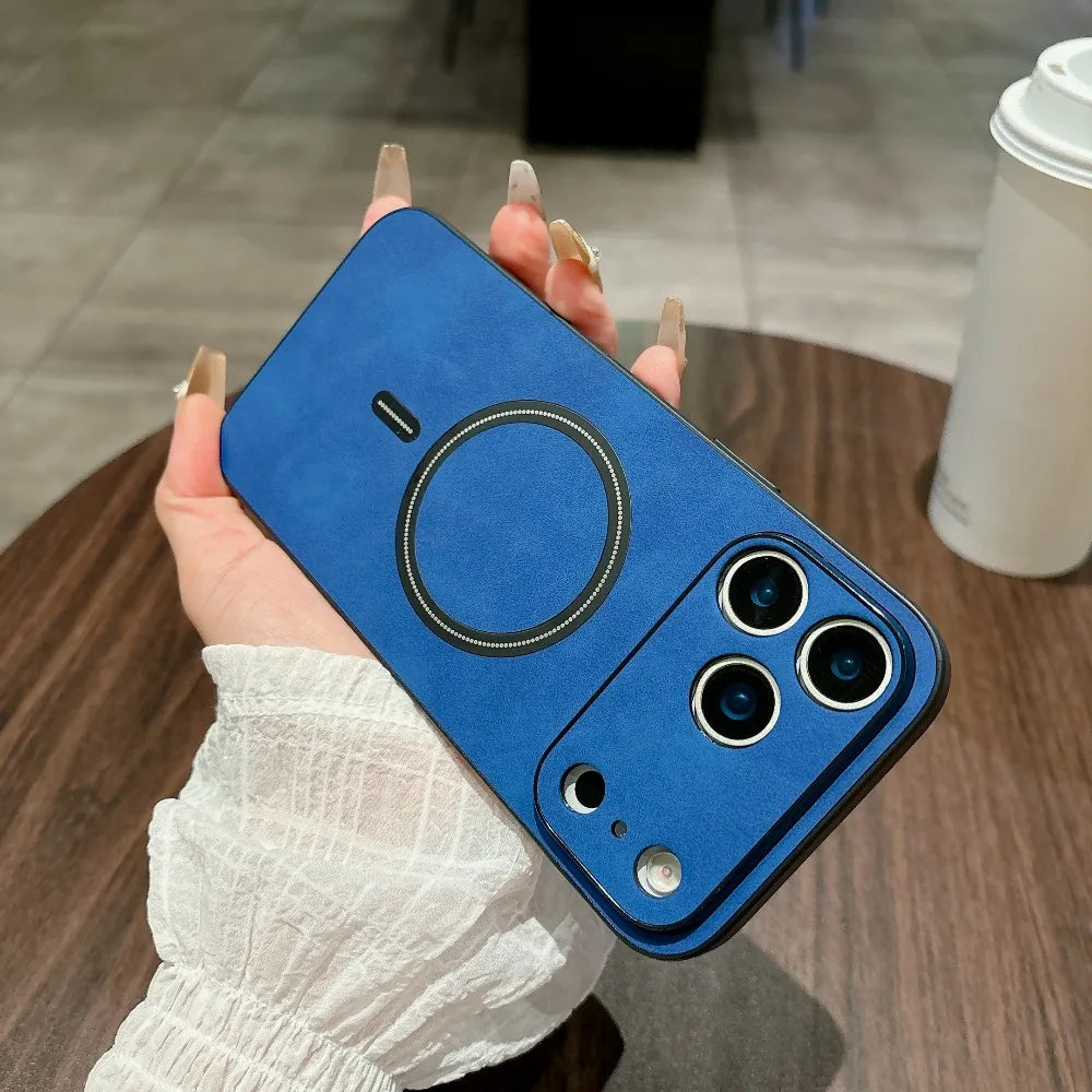 Magnetic Leather Case for iPhone 17 Pro Max 17 Air 17Pro Cover Magnet for Mag-safe Anti-knock All-round Camera Protector Shell