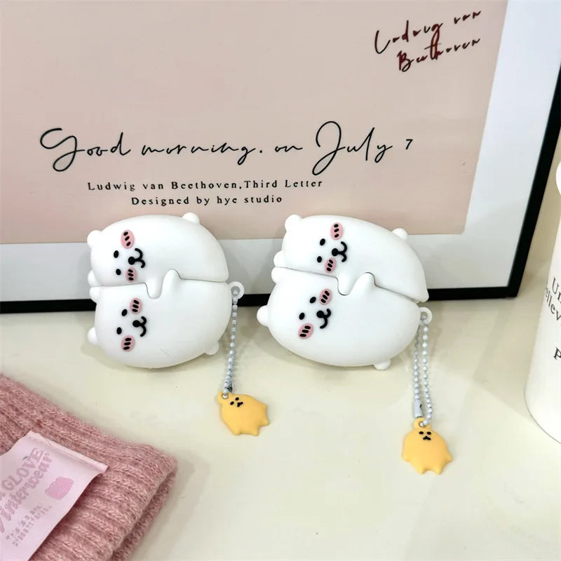 Embracing Bear Case for AirPods 4 Airpod 1 2 3 Pro Pro2 Bluetooth Earbuds Charging Box Protective Earphone Case Cover