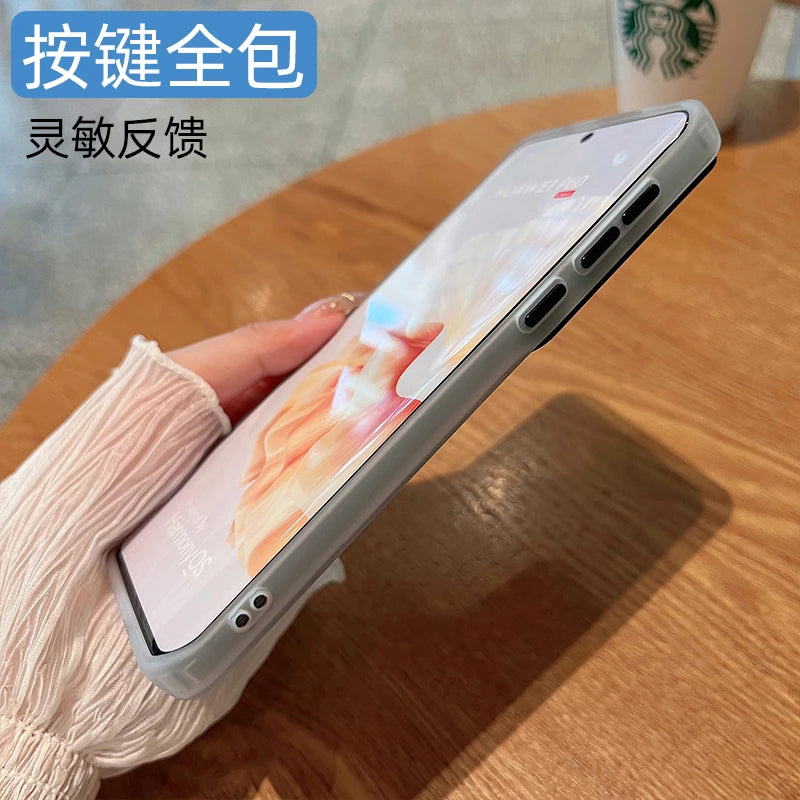 Luxury For Magsafe Magnetic Wireless Charging Case ForHuawei P50 P40 P60 Pro Clear grdient Protector Cover On Huawei P60 Pro - Caseverse
