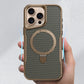 Desert Titanium metal holder carbon fibre magnetic phone case for iPhone 16 15 14 13 12 Pro Max magsafe charging armor hard case - Caseverse