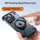 For iPhone 15 Pro Max Case Aluminum Alloy Metal Magnetic Magsafe 360° Rotate Stand Rimless car Phone holder matte leather Cover