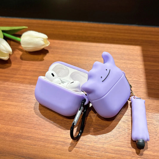 For Airpods 4 Cute Cartoon 3D Ghost Earpods Case for Airpods 1 2 3 Pro 2 Wireless Earphone Cover Monster Charging Box Stylus Pen