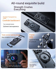 For iPhone 15 Pro Max Case Aluminum Alloy Metal Magnetic Magsafe 360° Rotate Stand Rimless car Phone holder matte leather Cover