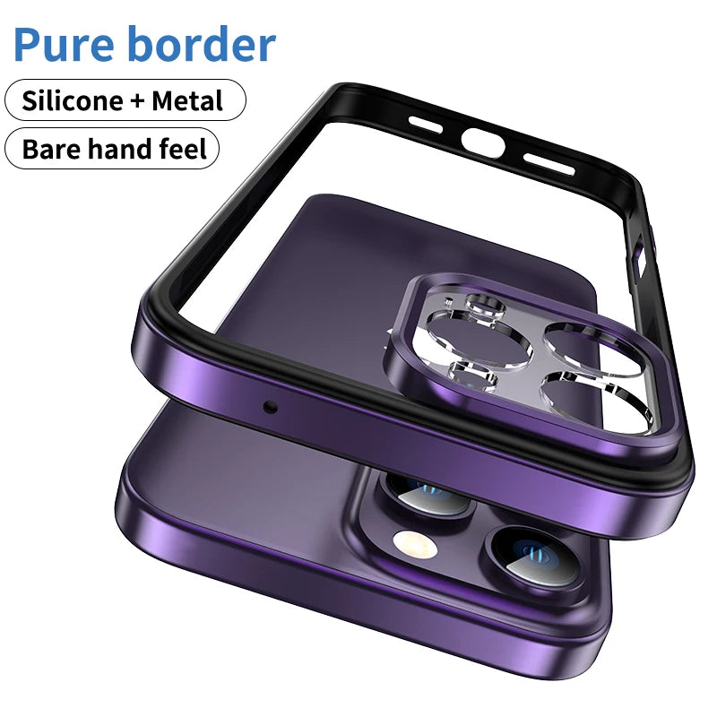 Hybrid Silicone Frame Aluminum Metal Phone Case For iPhone 16 Pro Max 16 Plus 16promax 16pro 16plus Better Heat Bumper