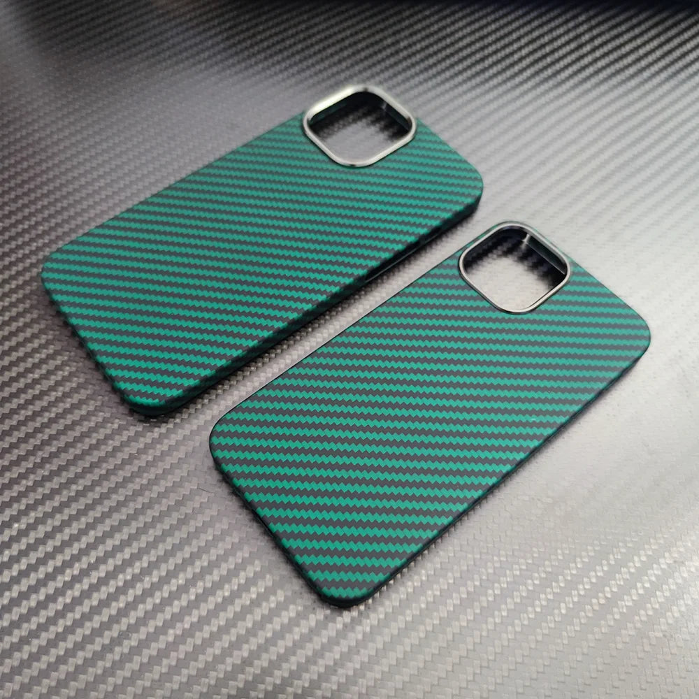 real carbon fiber phone case for iphone16 1514 13 12 pro max case metal ring aramid fiber phone cover for iphone 15/12/13 pro