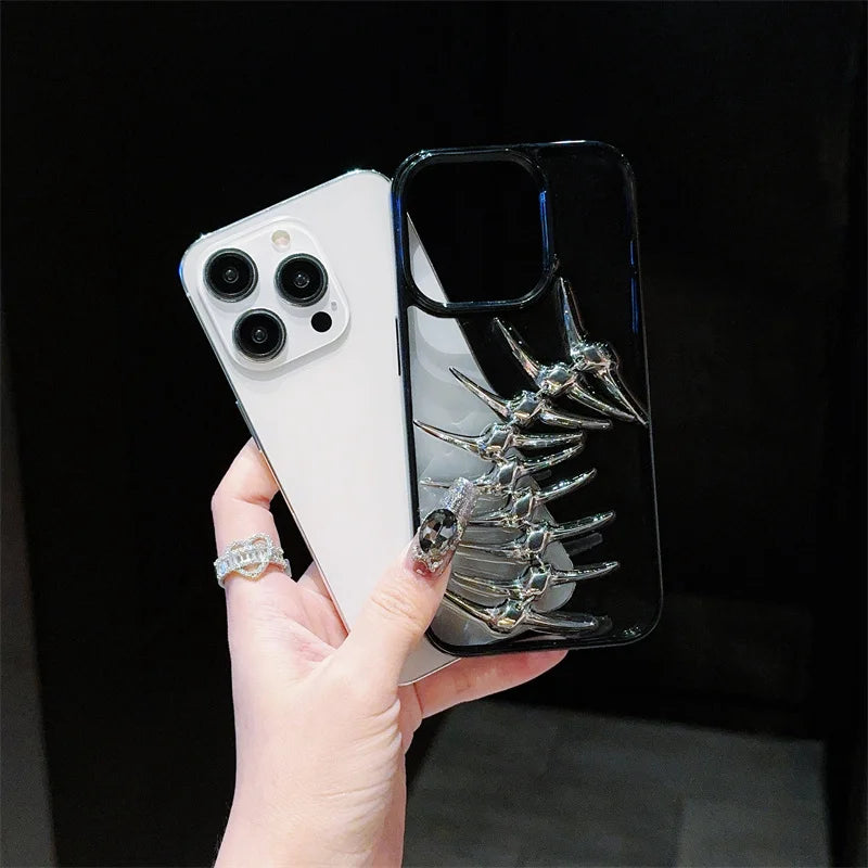 Unique design sense, three-dimensional drip glue fish bone Phone Case For iPhone 11 12 13 14 15 16 pro max - Caseverse