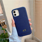 Personalized Phone Case with Card Holder Custom Initials Protective Cover iPhone16Promax 11 12 13 14 15Pro Max XS XR Mini - Caseverse