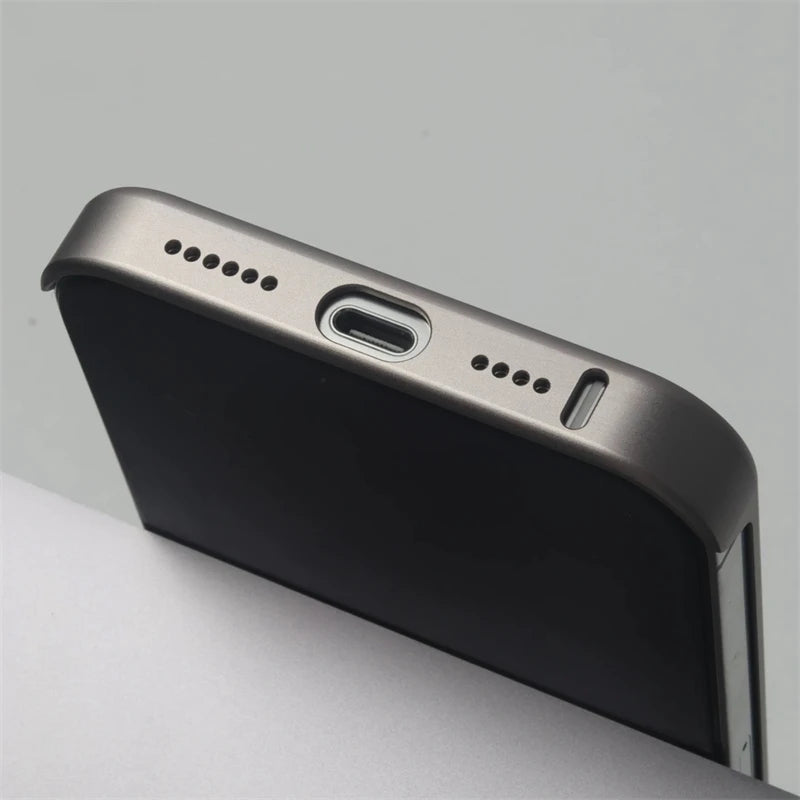 Luxury Forged Carbon Fiber Magsafe Phone Case For iPhone 16 16pro 15 Pro Max Wireless Charging Metal Frameless Shockproof Cover - Caseverse