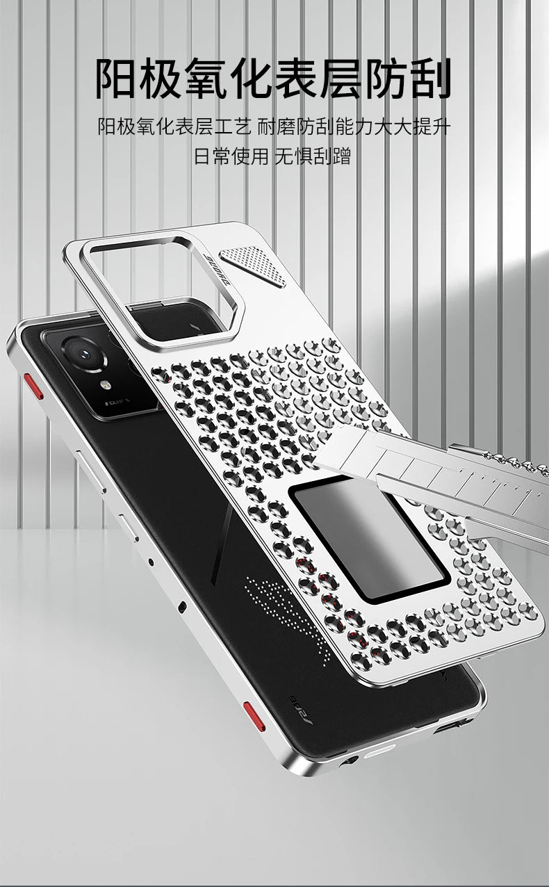 Case For ASUS ROG Phone 9 8 Pro Cover Aluminum Metal Copper Buckle Heat Dissipation Cases For Rog Phone9 Rog9 Rog8 Bumper Funda