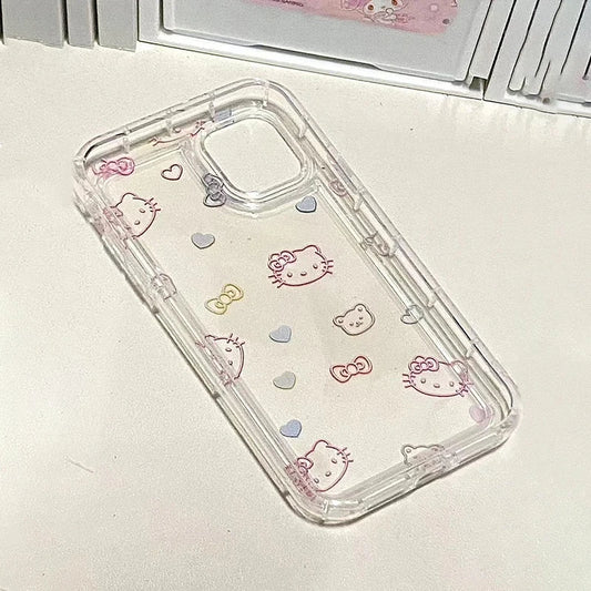 Sanrio Hello Kitty Mobile Phone Case for Iphone 13 11 12 14 15 16 ProMax Xsmax Xr 7 8Plus Cartoon Cute Soft Shell Cute Girls Y2k