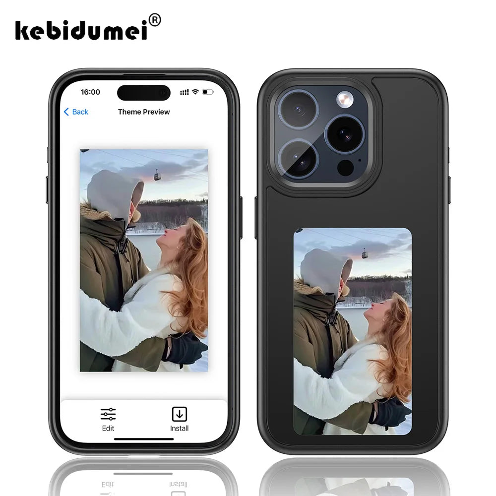 NFC Function Smart Phone Cases For iphone 16 15 14 13 Pro Max ink Screen DIY Wireless Transmission Screen Projection Phone Case - Caseverse