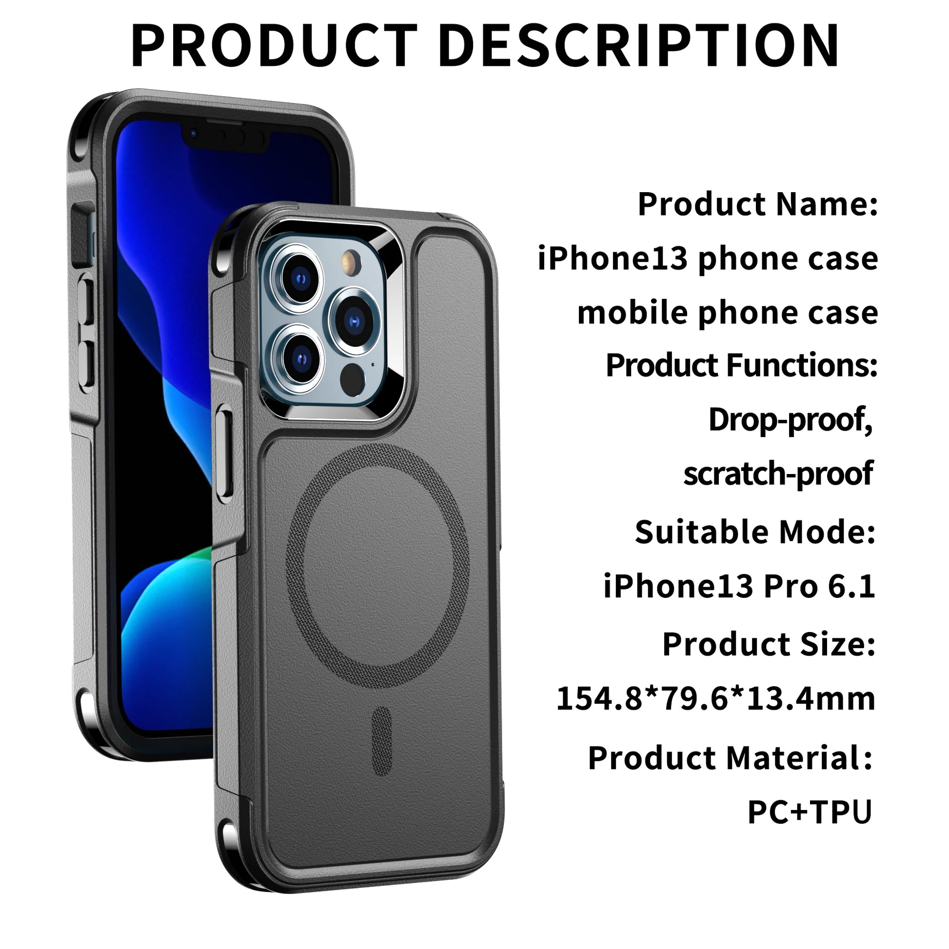 For iPhone 15 14 13 12 Magnetic Case Magsafe Military Grade Protection Back Shockproof Phone Case - Caseverse